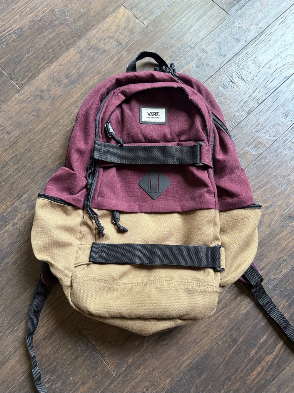 Vans Two-Tone Maroon and Tan Backpack